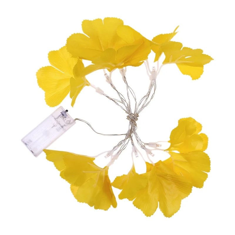 

LED Copper Wire Imitation Apricot Leaf Lamp String Outdoor Courtyard Festival Party Decoration