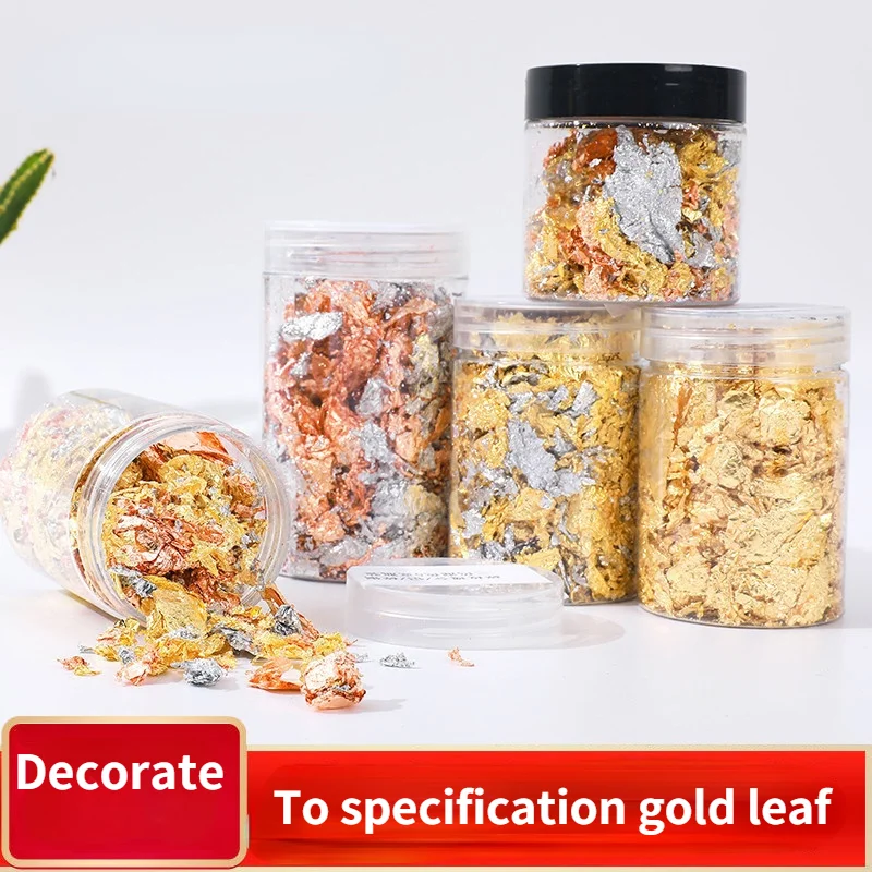 

3g/5g/10g Gold Leaf Silver foil Flakes For DIY Nail Art Painting Photo Frame Materials Home Crafts Gold Copper Foil Decoration