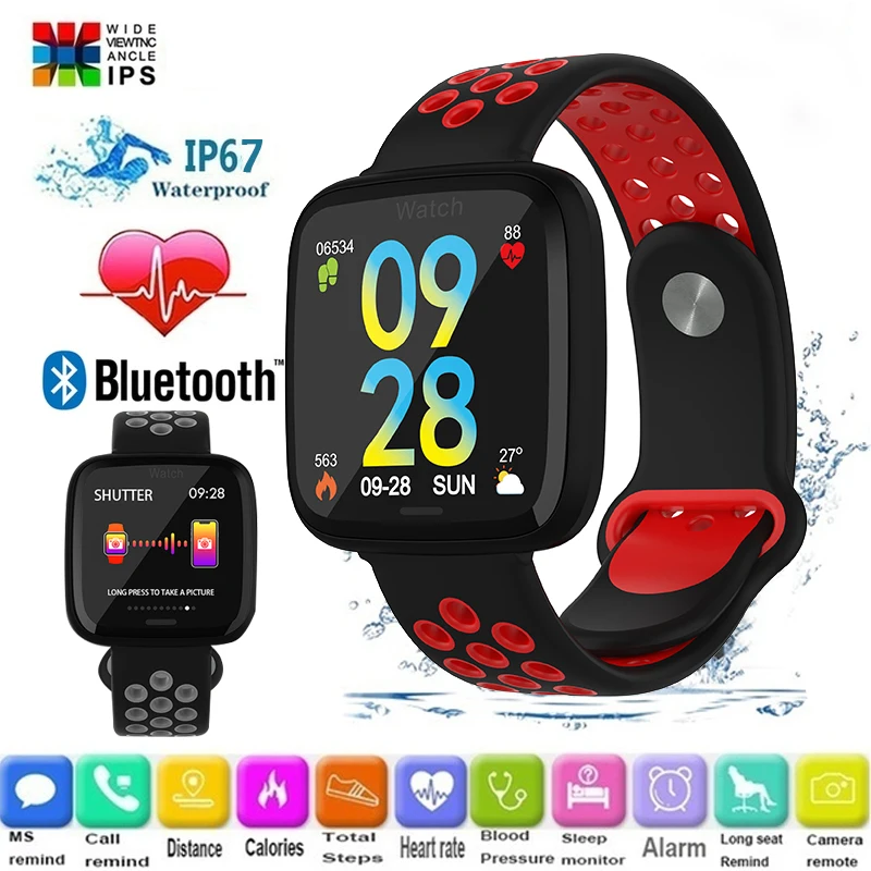 F15 Смарт часы для мужчин и женщин IP68 Водонепроницаемый кровяное давление