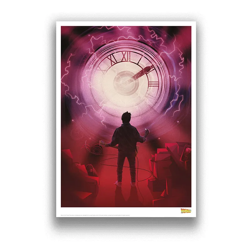 Крутой автомобиль Назад в будущее бумажные плакаты с белым покрытием и принты