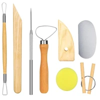 8pcsset lay ceramics molding tools wood knife pottery tool practical porcelain wax sculpture model tool accessories