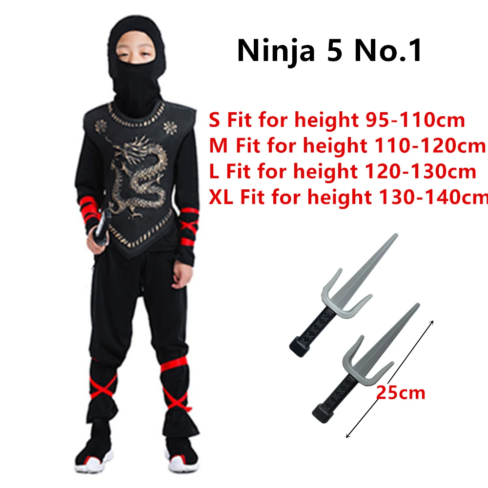 Рождественские новогодние карнавальные детские костюмы для косплея ниндзя с