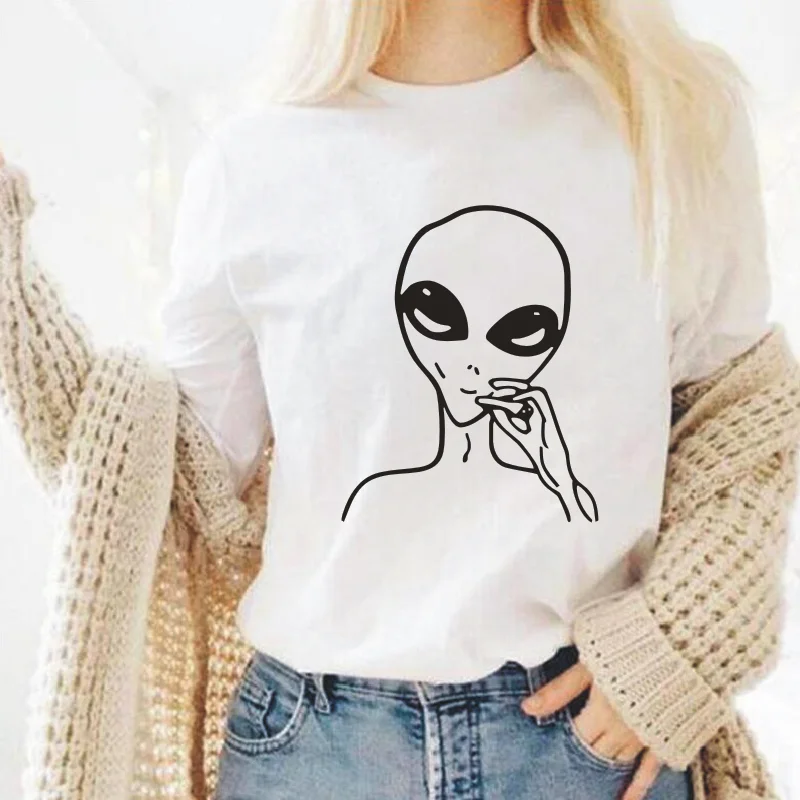 Футболка женская хлопковая с забавным мультяшным принтом модный топ в стиле