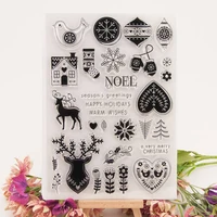 christmas deer transparent clear silicone stamp seal cutting diy scrapbook rubber coloring embossing diary decoration reusable