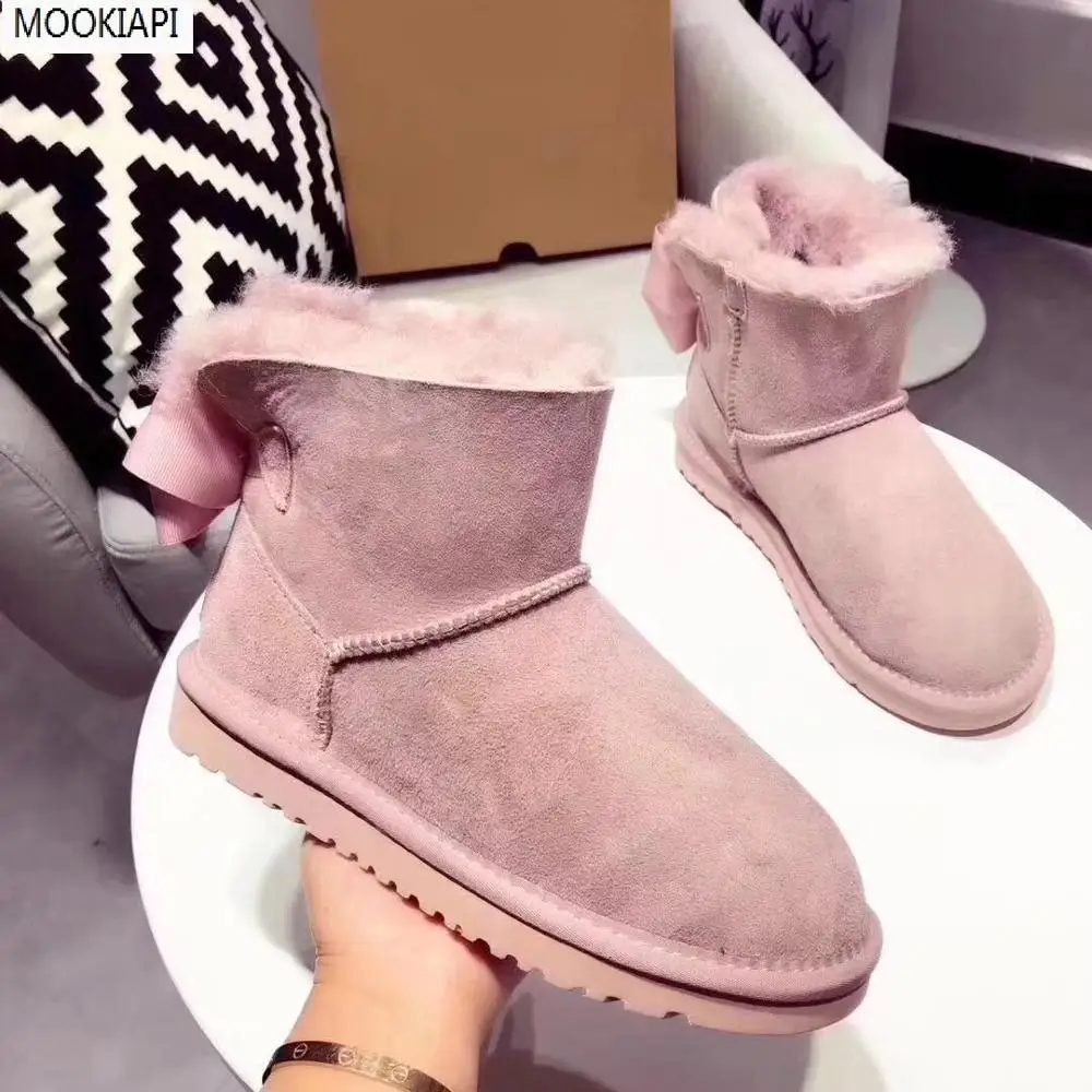 Зимние ботинки наивысшего качества в Австралии в году Натуральная Овчина натуральная шерсть новая короткая женская обувь - Цвет: same picture