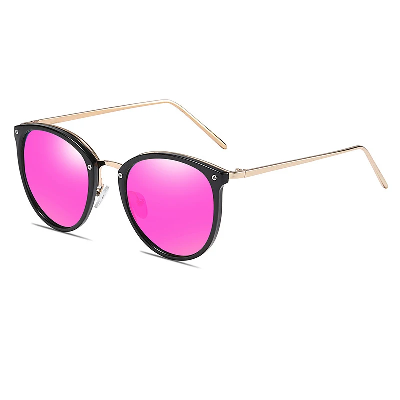 Фиолетовый Classic italy design womens sunglasses plastic frame metal temples fashion polarised sun glasses for woman oculos feminino - Цвет линз: Фиолетовый