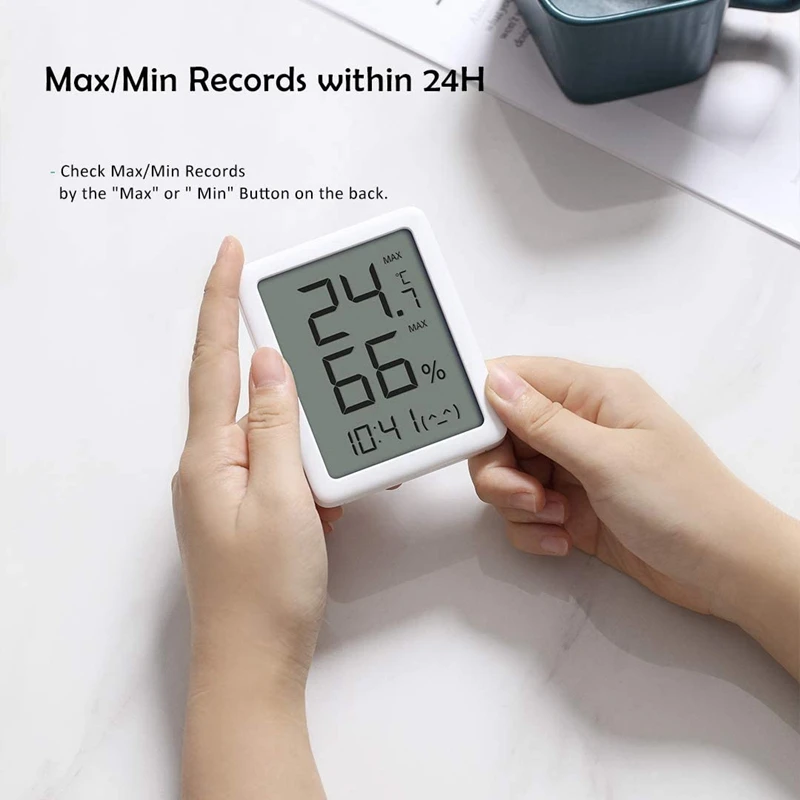 

Indoor 2Pack Thermometer Digital Hygrometer HD Large Screen Humidity Gauge High Precision Temperature Sensor Record