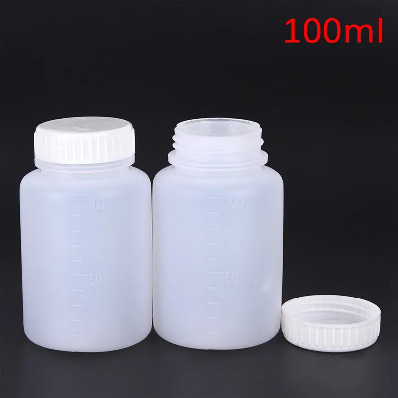 

100ml clear plastic cylinder shaped chemical storage reagent sample bottle 2 pcs