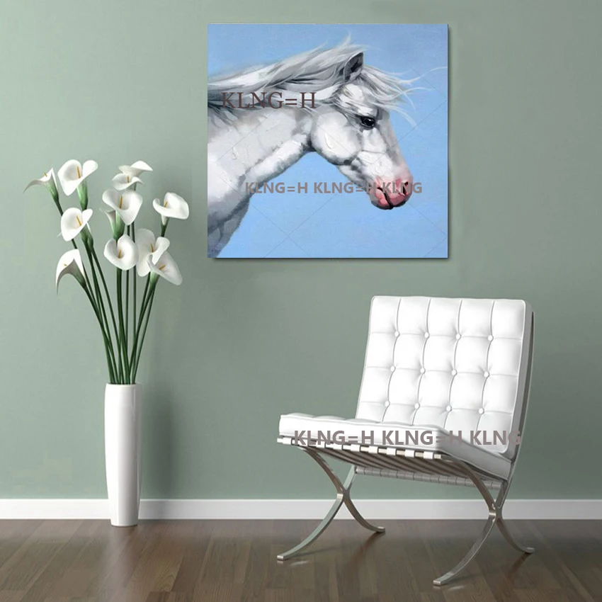 

Abstract Horse Head Painting Pictures Hand-painted Oil Painting Canvas Wall Art Acrylic Artwork And Craft For Bedroom Decoration