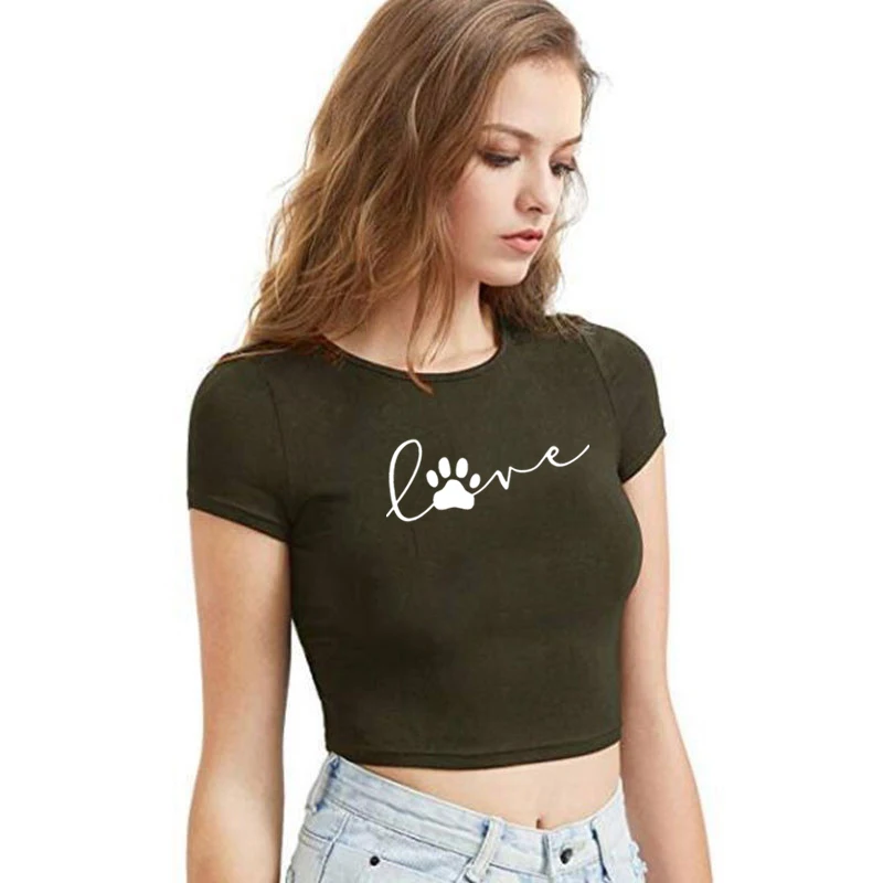 Женская летняя футболка с коротким рукавом и высокой талией принтом | одежда