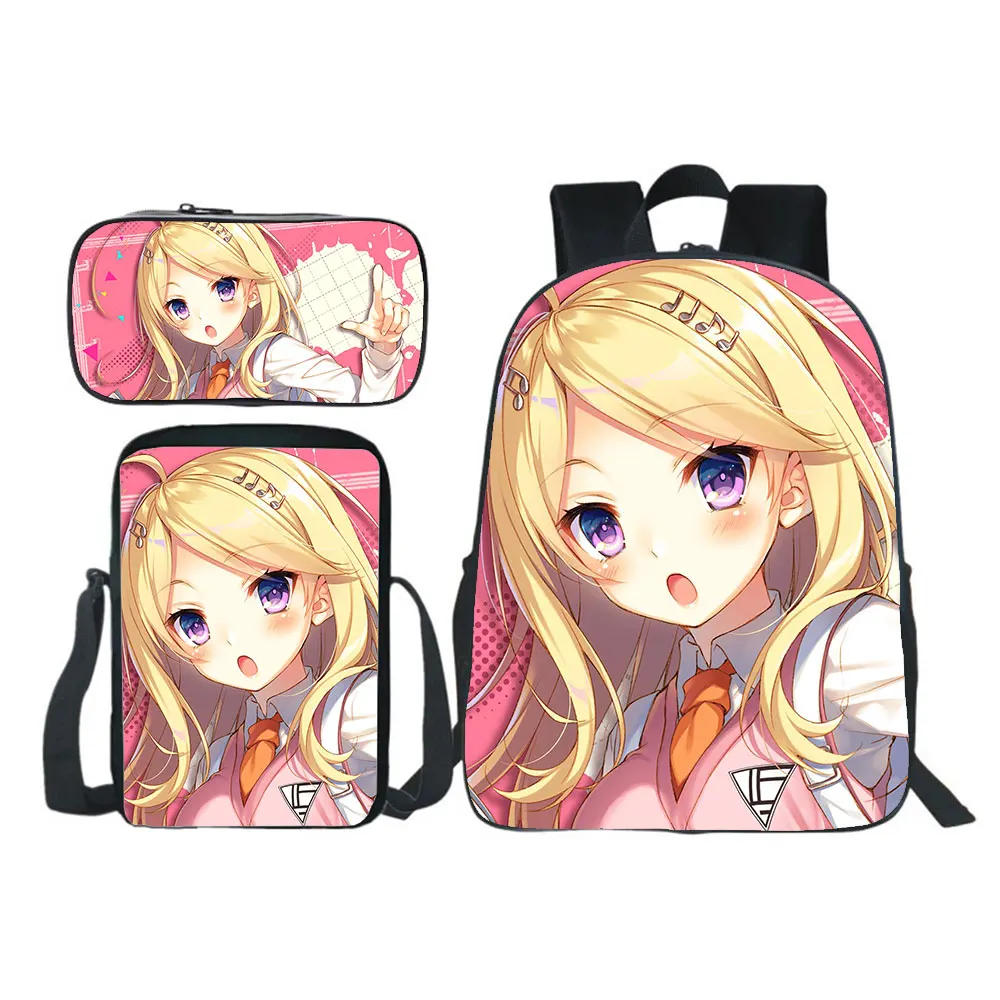 

3D Anime Danganronpa Backpack 3pcs Set Boys Girls School Bag Teens Bookbag Kids Rucksack Gift(backpack+shouder Bag+pen Bag)