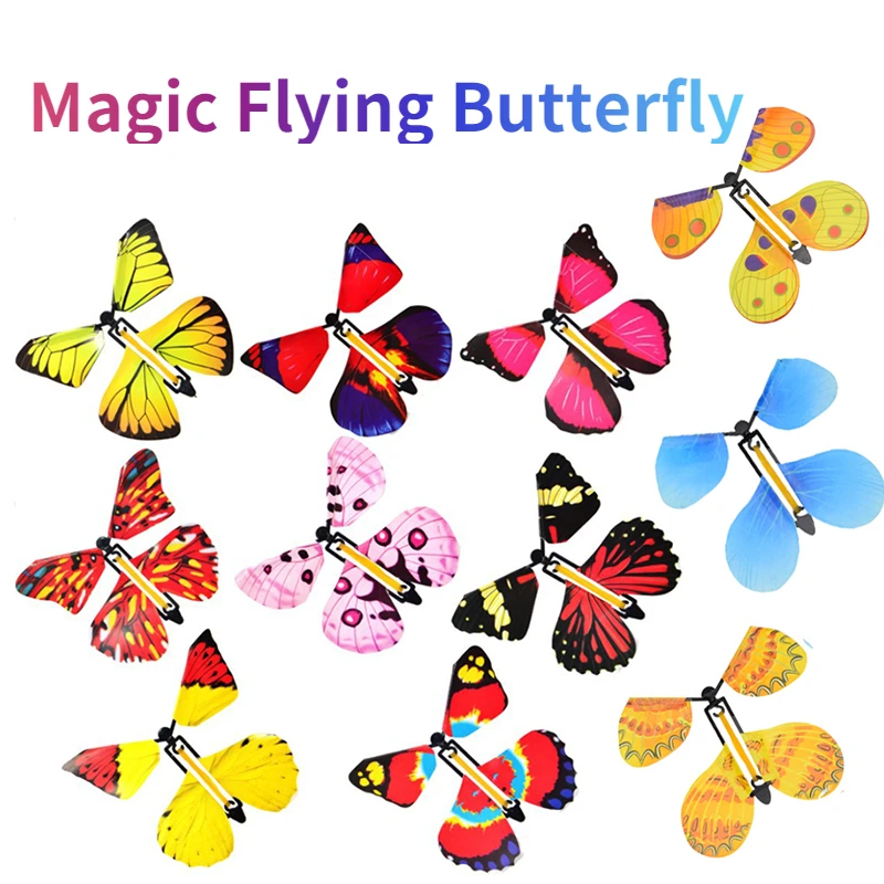 

5/10 Pcs Magic Flying Butterfly Magic Tricks Simulation Butterfly Kids Joke Toy New Strange Decompression Toys Christmas Gifts