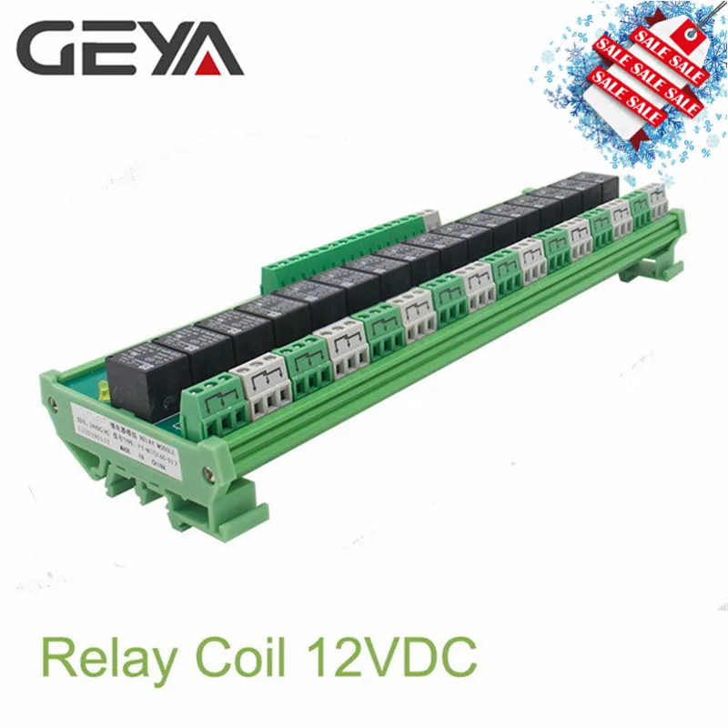GEYA 16 групп 1SPDT 1NC1NO релейный модуль для AC DC 5 в 12 В 24 В PLC реле