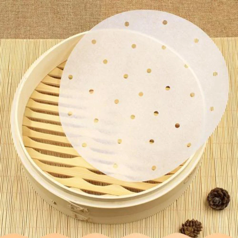 

100PCS Round Steaming Papers Steamer Liners Steamer Paper Mat Good Tool Kitchen