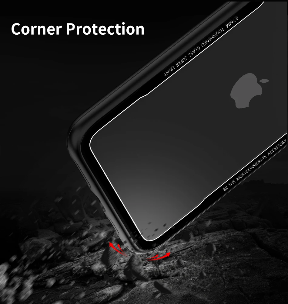 Роскошный чехол для телефона RAXFLY iPhone 11 Pro Max 7 8 Plus прозрачный из закаленного стекла