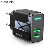 twitch dual usb charger 5v 2 4a fast charging wall charger adapter eu us plug mobile phone for iphone ipad mini samsung xiaomi
