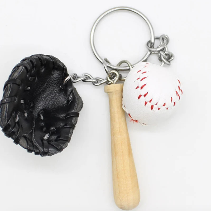 Мини Рисунок творческие игрушки брелок с бейсбольными атрибутами Горячие