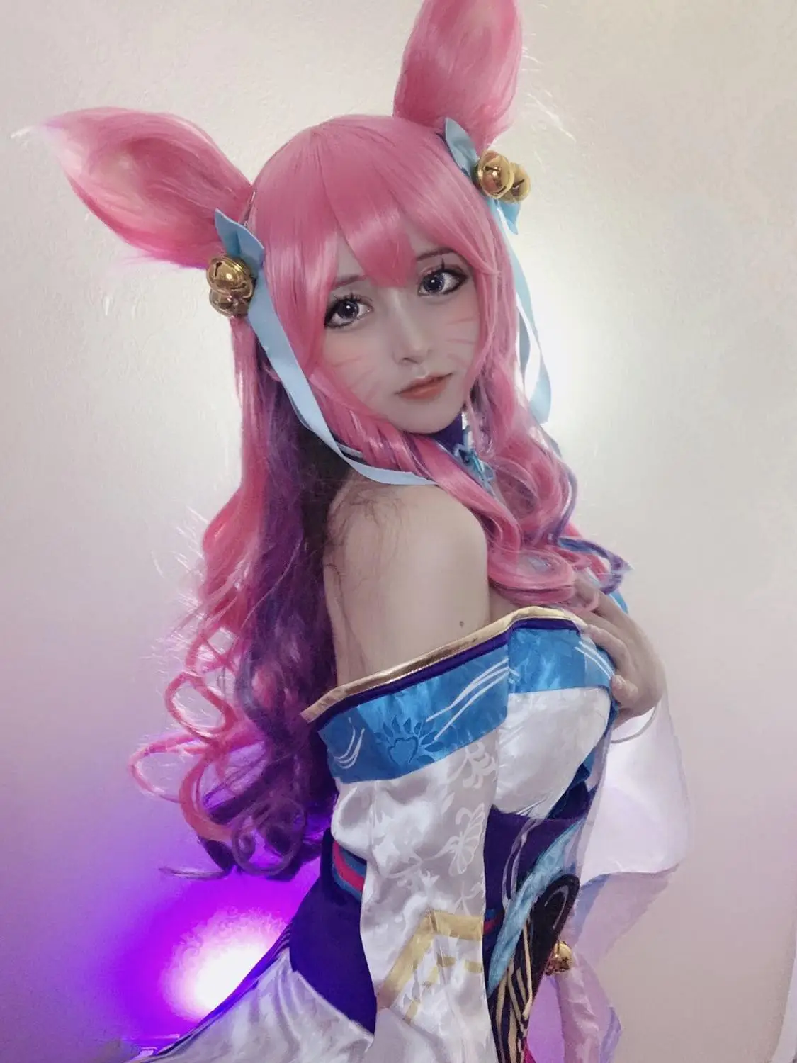 

LOL Spirit Blossom Ahri Cosplay Costumes Shoes League Of Legends Ahri Pink Purple Women Ahri Spirit Blossom LOL Cosplay Dress
