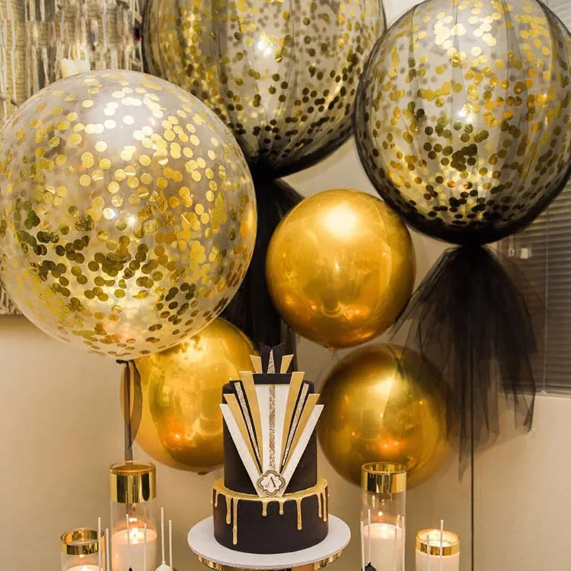 36 дюймов Большие конфетти шары красочные латексные Прозрачные Шары для Baby Shower