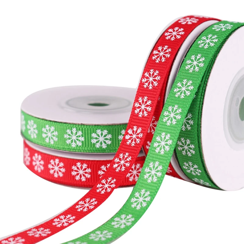 2 рулона ленты для снежинки 3/8 дюйма 10 ярдов Рождественская лента подарочная