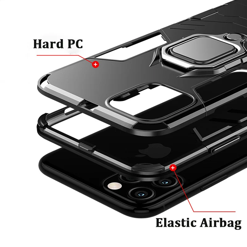 Чехол для телефона с металлическим кольцом на палец s iphone 11 Pro MAX чехол 2019 жесткий