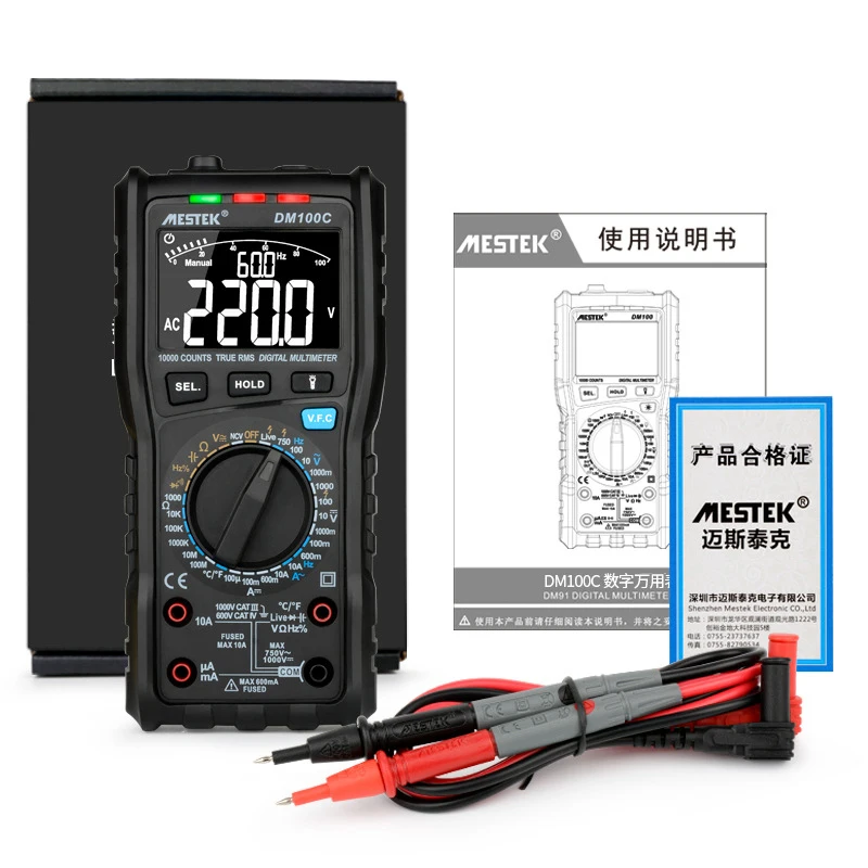 Акция! Цифровой мультиметр MESTEK DM100C истинное среднеквадратичное значение кнопка