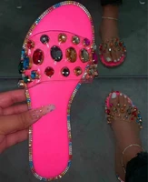 2020 pink bright rhinestones slides snake pattern gem pvc slippers women outdoor candy colored beach sandals summer new ladies
