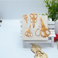 scissors shape silicone mold for fondant chocolate epoxy sugarcraft mould pastry cupcake decorating kitchen accessories