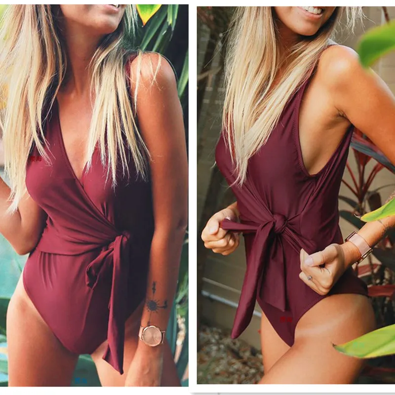 Женский Асимметричный Монокини цельный бикини пуш ап бандаж купальник пляжная