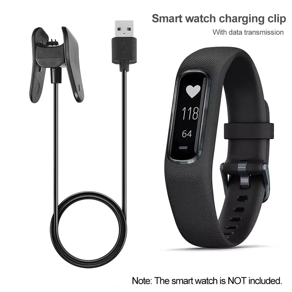 USB зарядное устройство для Garmin Vivosmart 4 умный Браслет зарядный кабель шнур зажим