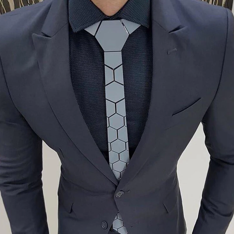 Классический дизайн темно-серые акриловые галстуки тонкие мужские роскошные