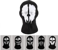 ghosts print cotton stocking balaclava mask skullies beanies for halloween war game cosplay cs player headgear
