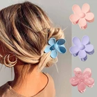 Заколка для волос женская, акриловая, с цветами, матовая, большая, прозрачная