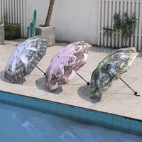 art ink painting umbrella women anti uv rainproof umbrella parasol rain sun light umbrellas gift