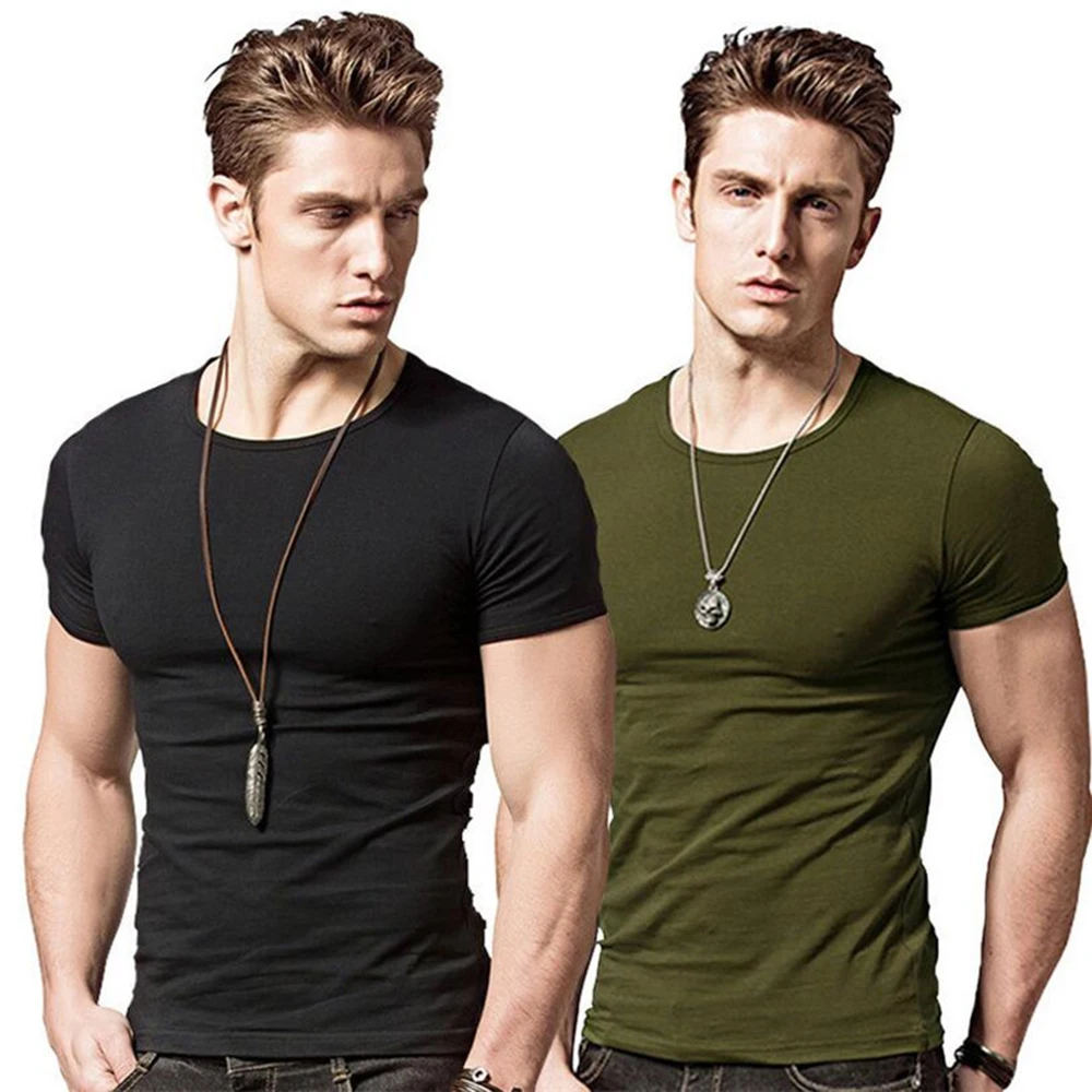 

Brand Clothing 10 colors Men T Shirt 2pcs/lot Fitness T-shirts Mens O-neck Man T-shirt For Male Tshirts Free Shipping 291