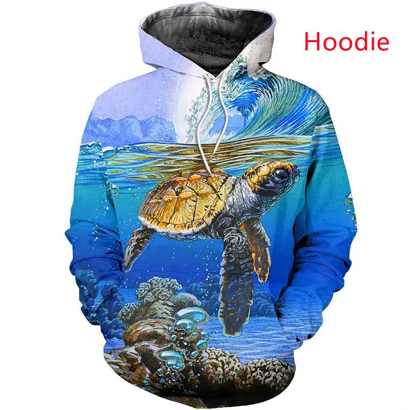 

Stylish new men's sweatshirt 3D printing turtle sweater autumn winter / men's ladies beddress street zipper hoodie clothing