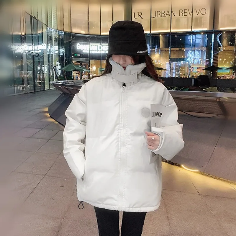 

2022 New Women's Korean Winter Jacket Student Pu Leather Down Jacket Cotton Jacket Female Short Women Clothing