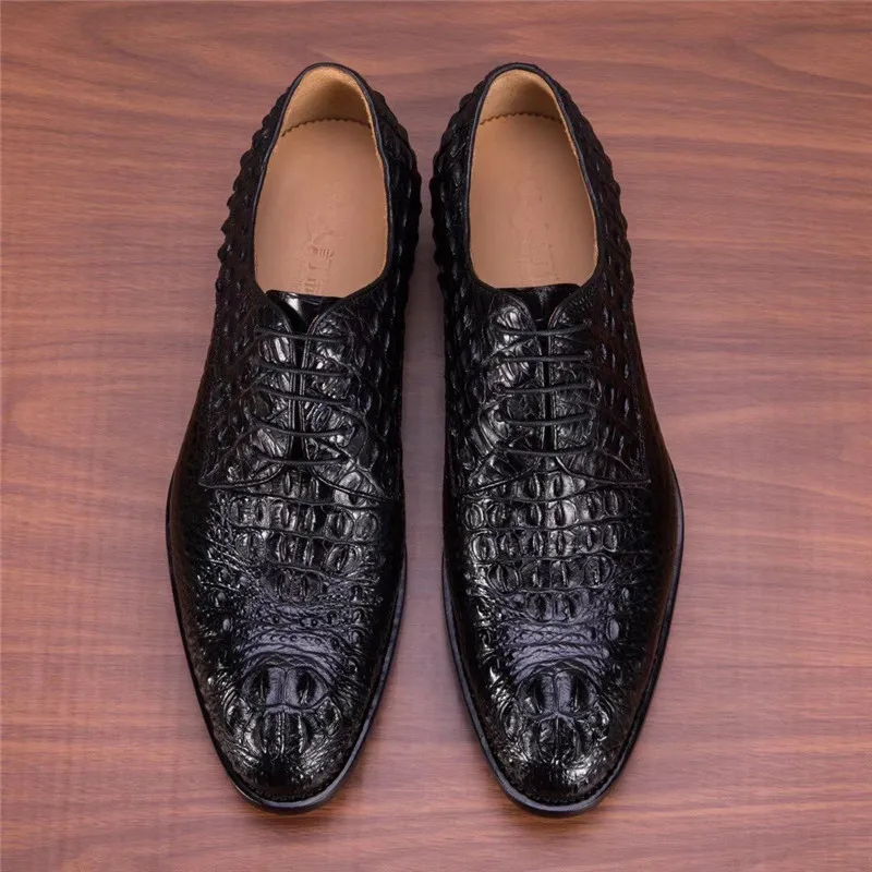 Туфли мужские классические из натуральной крокодиловой кожи натуральная