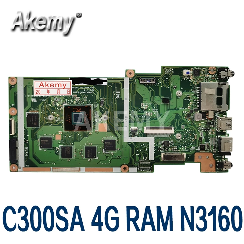 

C300SA For Asus Chromebook C300S C300SA Laotop Mainboard C300SA Motherboard W/ N3160U 4GB RAM 128GB SSD