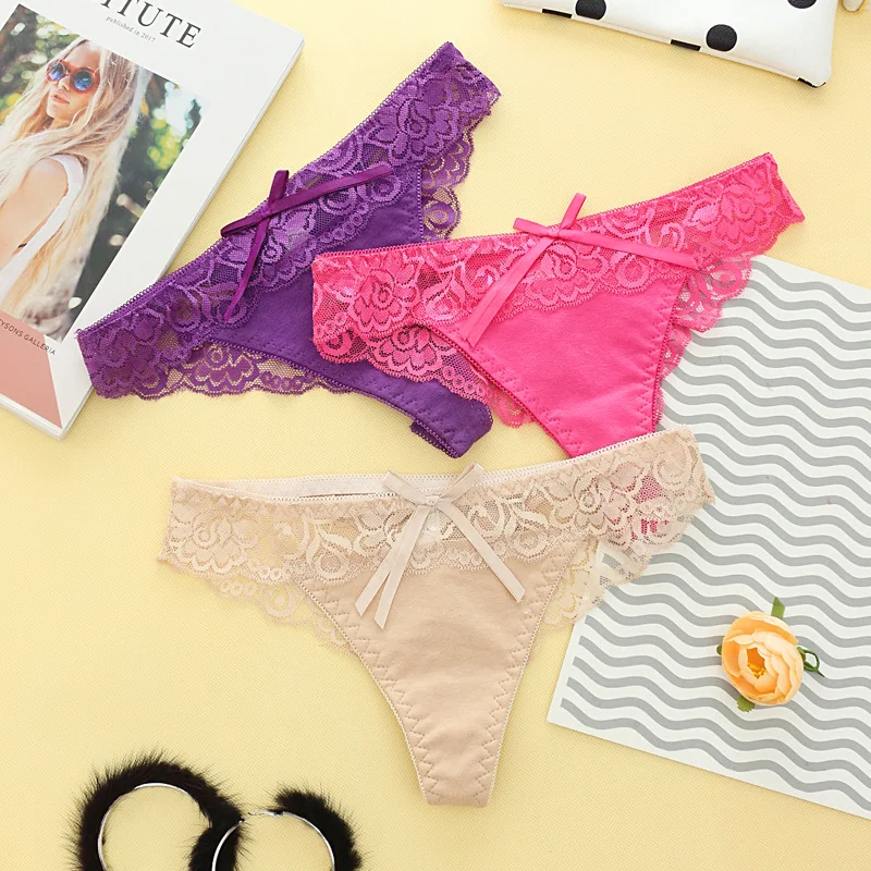 Нижнее белье женское кружевное прозрачные бесшовные стринги с заниженной талией