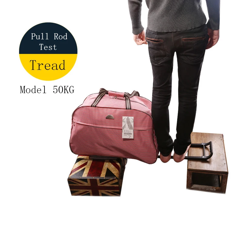 2022 New Women Men travel bag on wheels Rolling luggage bag Trolley Duffle Carry-On bag with Pull rod
