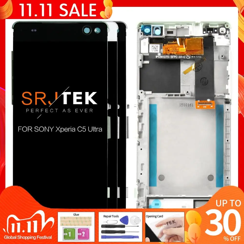 ЖК экран 6 дюймов для SONY Xperia C5 Ultra Dual E5506 E5533 E5563 E5553 дисплей с дигитайзером