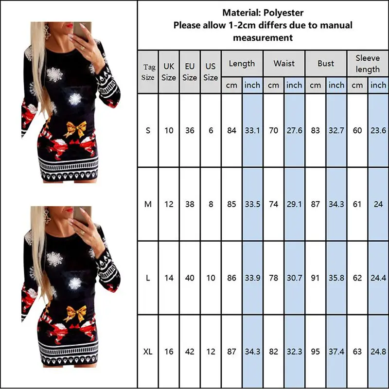 

Christmas Bodycon Dresses for Women 2020 Fashion knitted Print Woman Party Dress Long Sleeve Autumn Winter Clothing for Female
