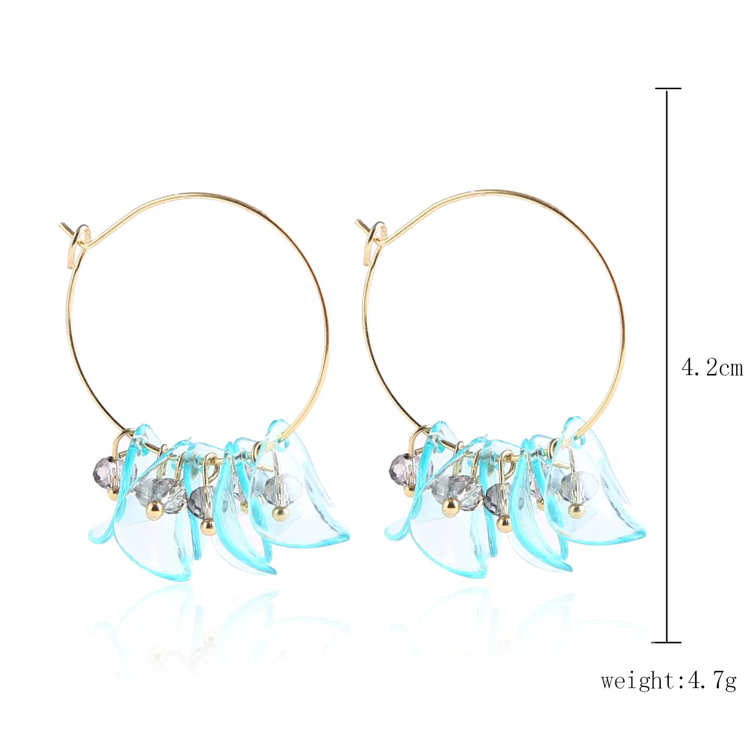 

Students Fashion Party Jewelry All-Match Korean Elegant Colour Mixture Crystal Flower Petal Tassel Drop Earrings For Women