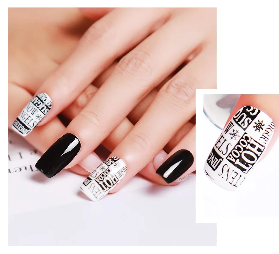Elite99 8ml Nail Stamping Gel Polish Black White Stamp UV Gel Nail Polish Soak Off Gel Varnish for Nail Art Stamping Plate