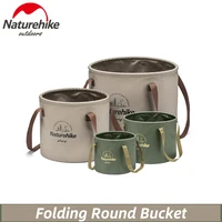 naturehike new foldable round bucket outdoor travel camping picnic portable water storage bucket water basin beer container 20l