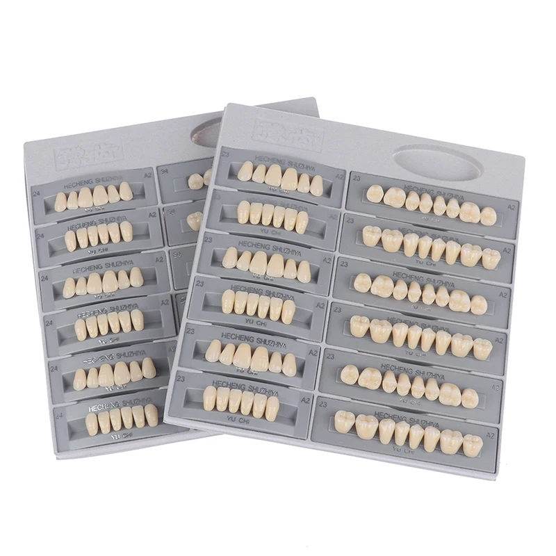 84 шт./корт. модель задних зубов из смолы поддельные зубы A2 направляющие для цвета |