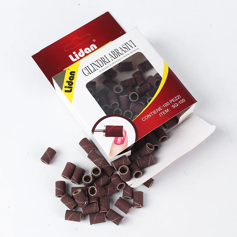 Lidan 100 шт./корт. 60 #80 #120 # шлифовальный песок пилка для ногтей кольцевая насадка
