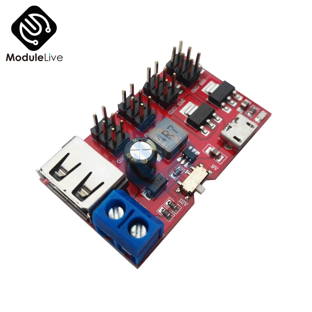 1 шт. мини usb модуль питания от постоянного тока до микро 5 В 8 12 в 3 9 переключатель