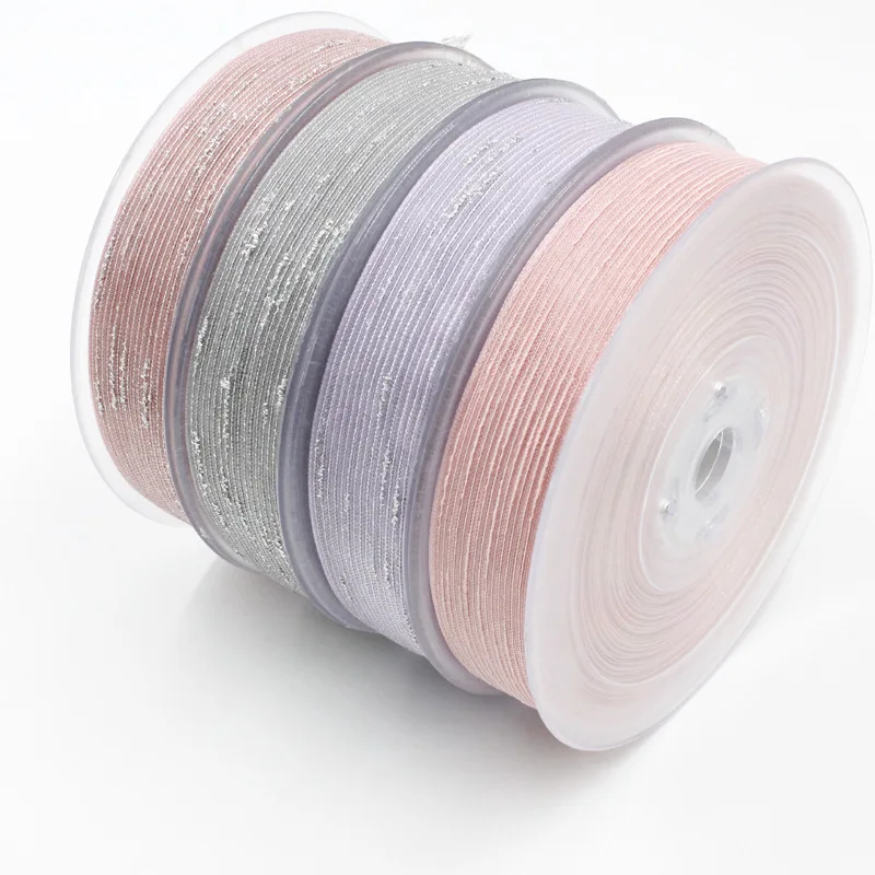 

10 ярдов/рулон, серебристая яркая лента из органзы с неровной полосой, пожалуйста, обратите внимание на номер цвета!